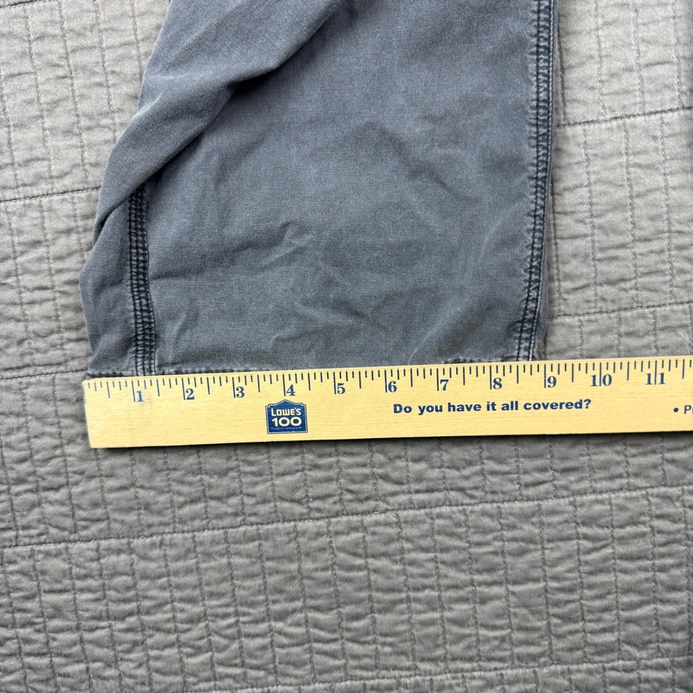 American Eagle Women 6 Regular Gray Cargo Pants Wide Leg Stretch Distressed - Picture 12 of 13